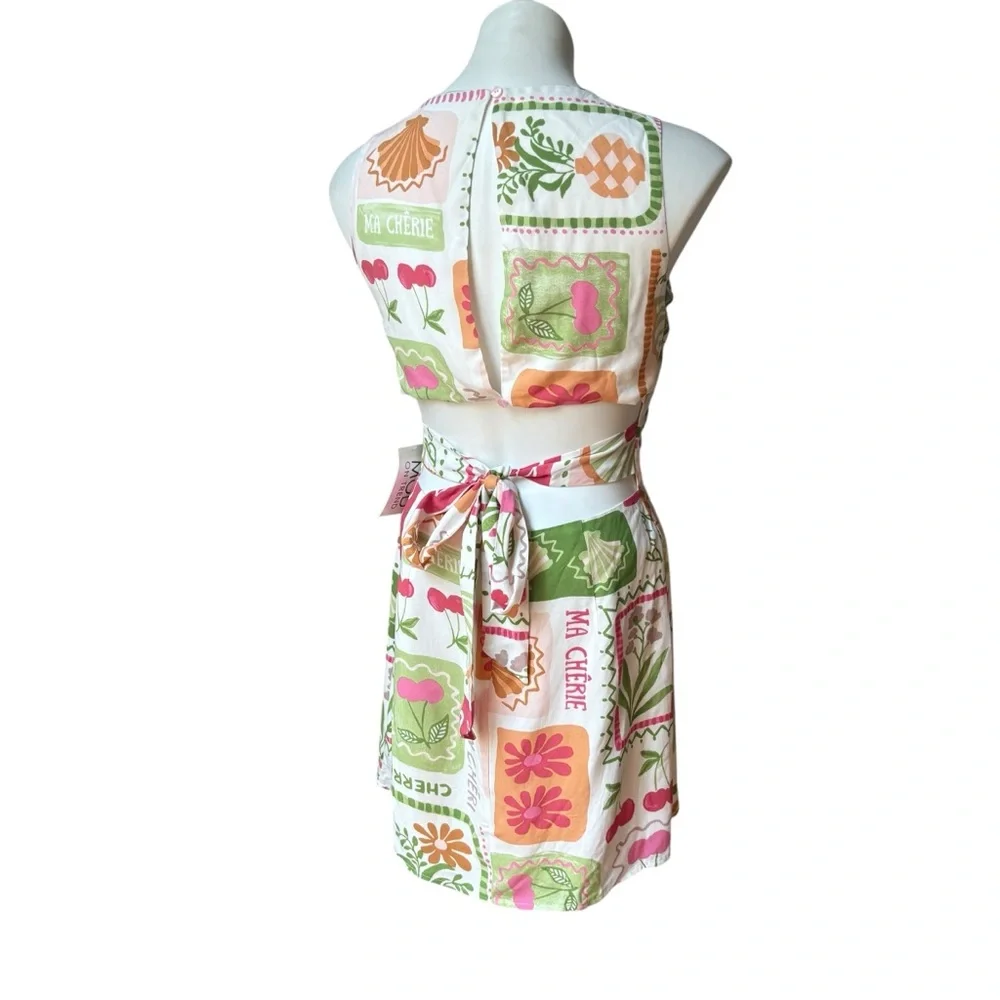 NWT, Mod On Trend Secret Symphony Cutout Tie Back Print Dress!, Sz S - Picture 9 of 16